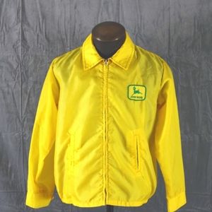 Vintage John Deere Jacket - Windbreaker in Yellow - Men's Small
